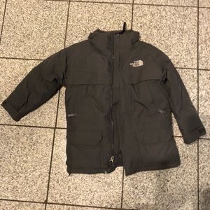 North face down jacket boy xs black